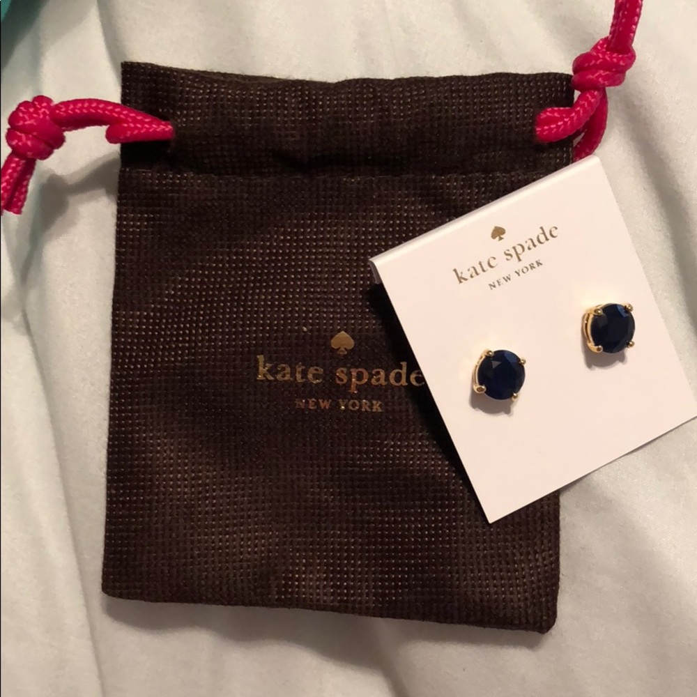 KATE SPADE navy blue studs NEVER WORN